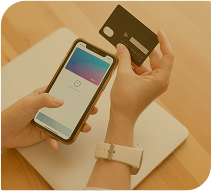 person paying with its smartphone wallet app
