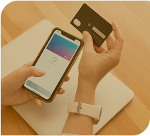 person paying with its smartphone wallet app