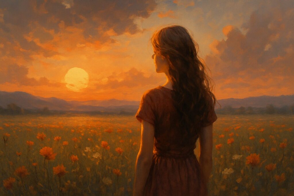 Beyond Time and Change: Becoming a Dream Love in a Shifting World 1 A serene sunset moment symbolizing becoming a dream love through presence and surrender.