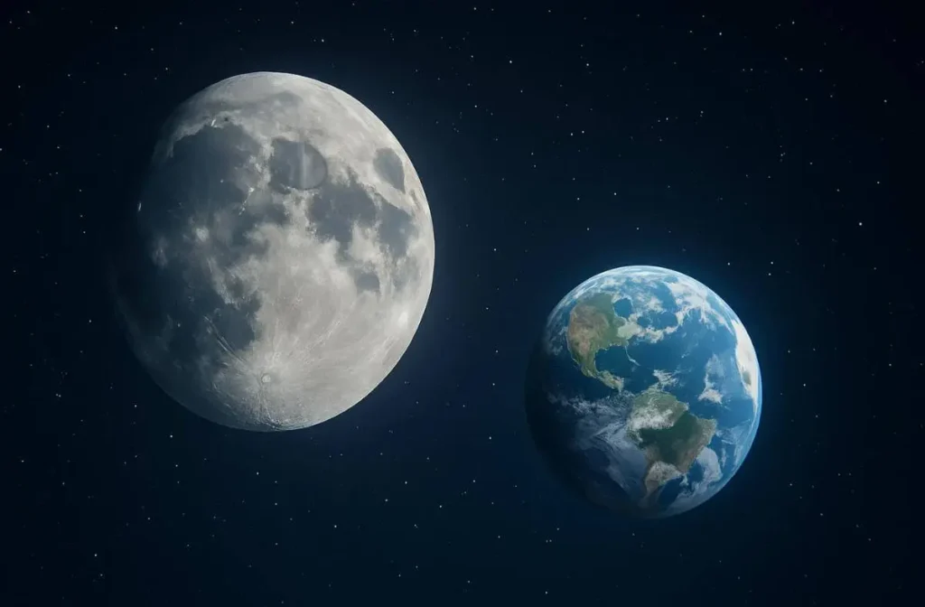 The Earth and Moon relationship teaches presence without words, gravity without force. The Earth and Moon relationship shown through distance and divine rhythm.
