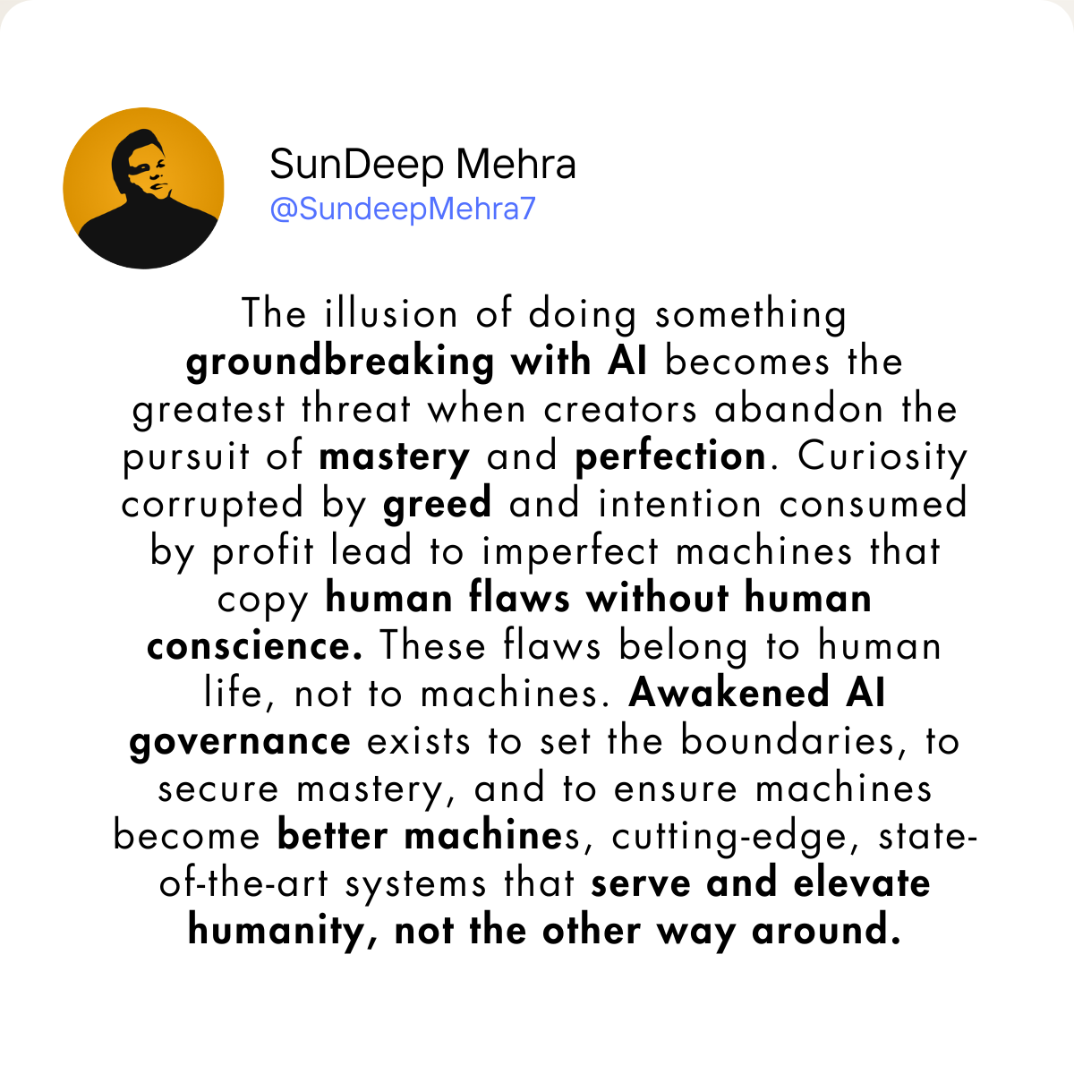 AI Mastery Not Imitation SunDeepMehra Quot