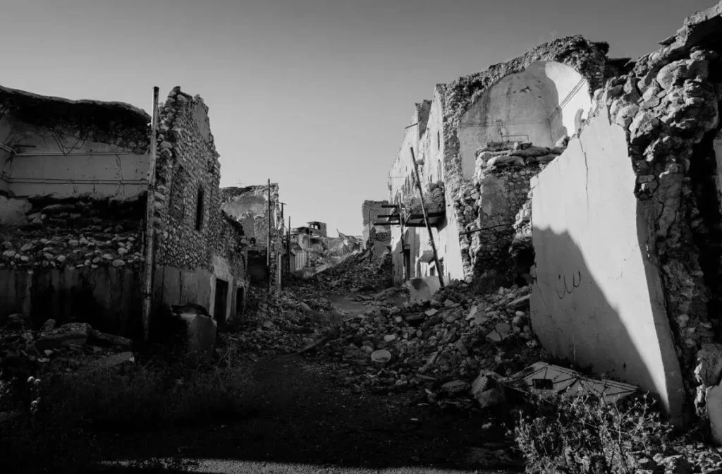 terrorism and rubble