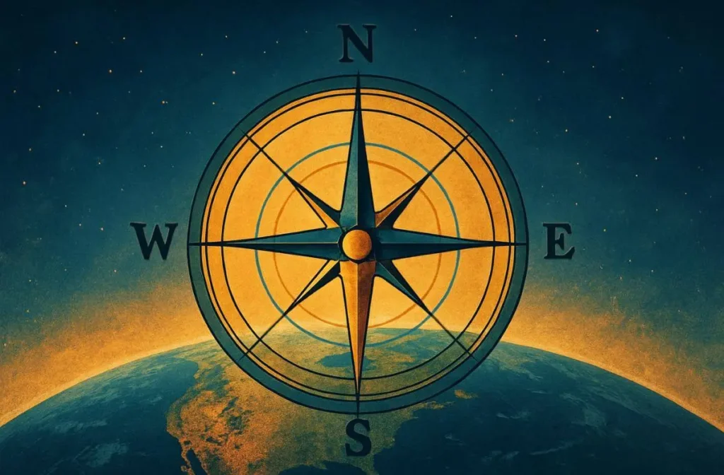 4 directions representing 4 principles of Awakened leadership symbilically