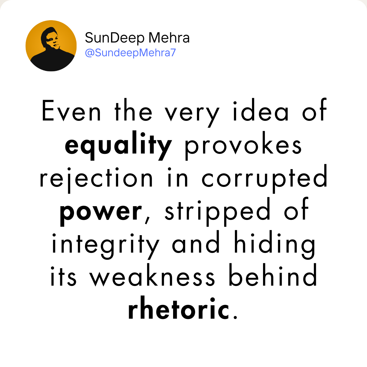 The Fear of Equality