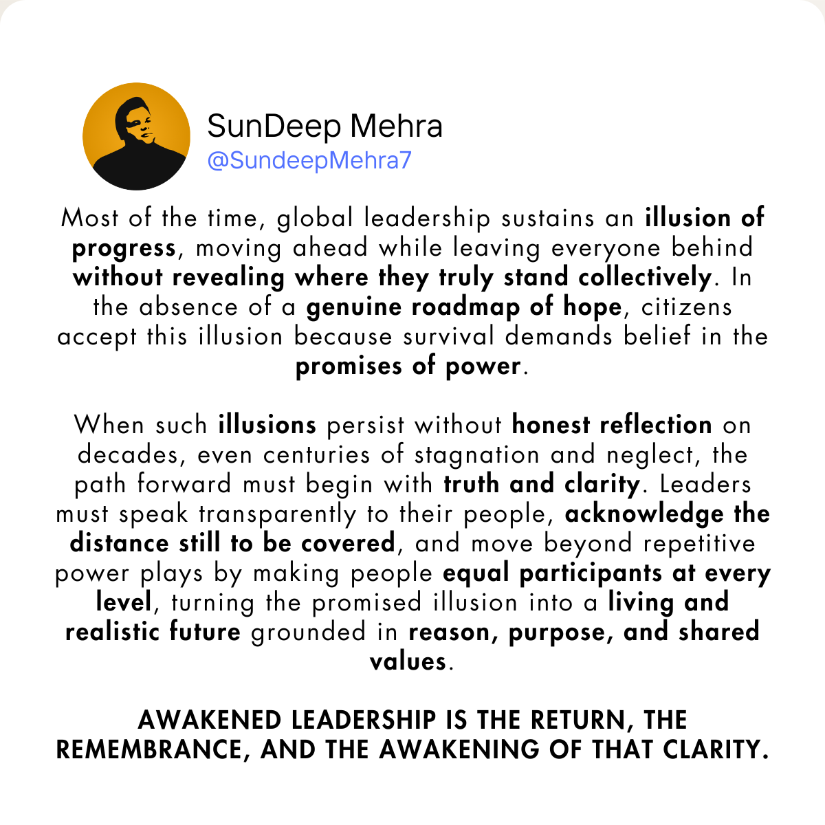 The Illusion of Progress and the Return of Clarity