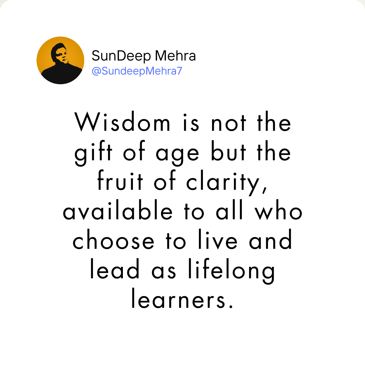 Wisdom of Truth not age