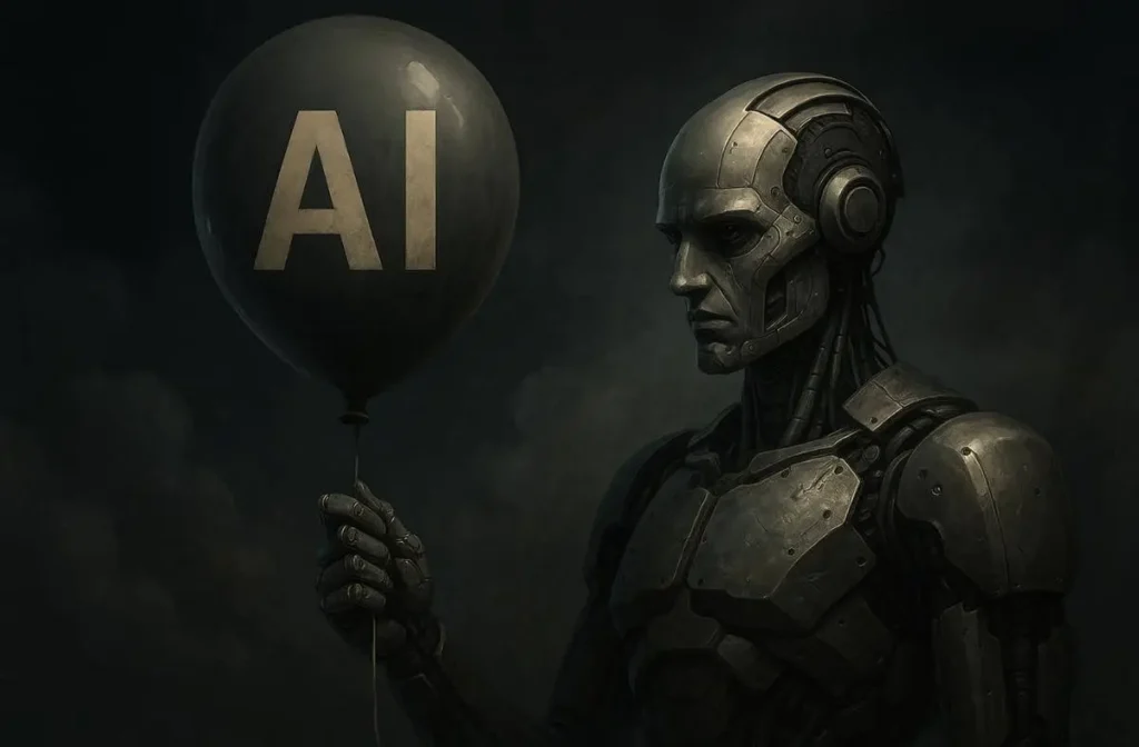 Responsible AI Adoption leader stands before futuristic AI city guided by awakened clarity and ethical governance.