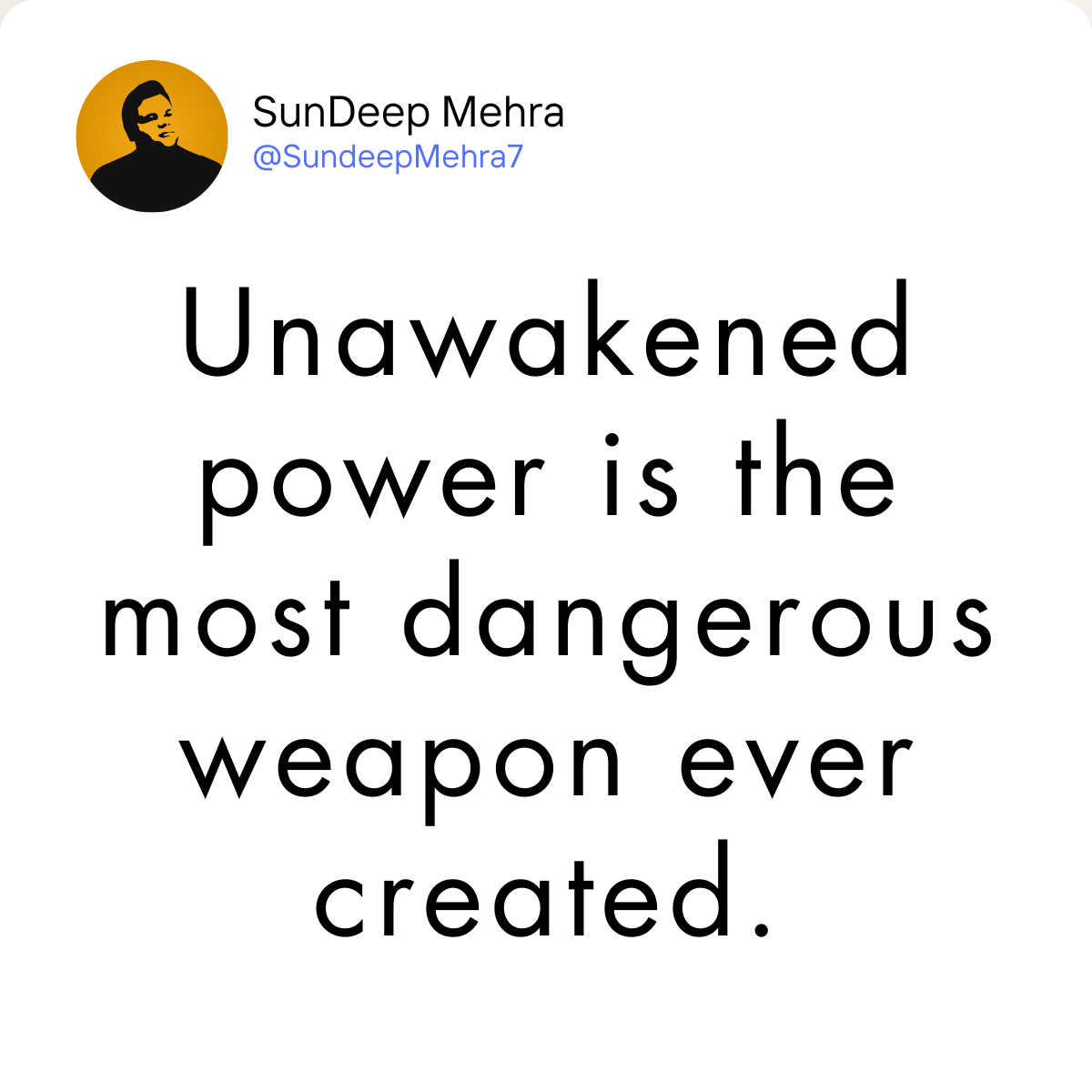 The Cost of Unawakened Power