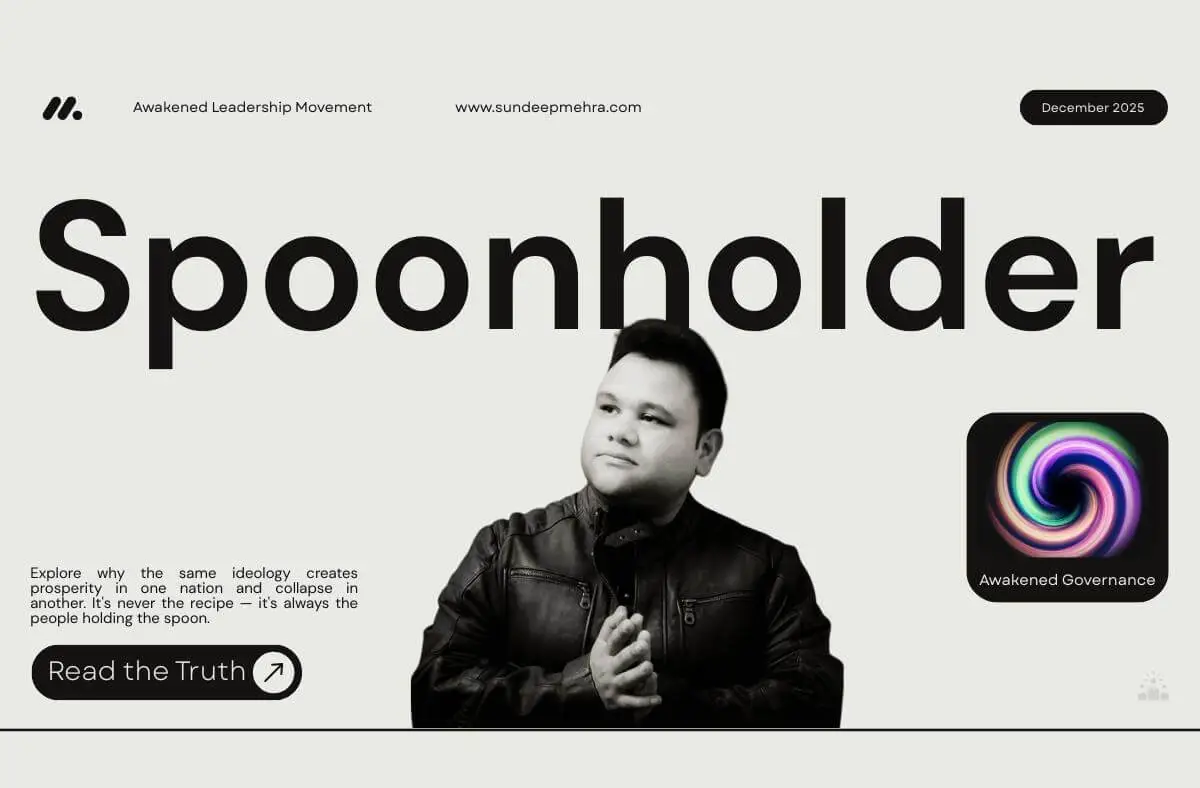 SunDeep Mehra as the archetype of a Spoonholder – the people holding the spoon decide everything in awakened leadership and governance.