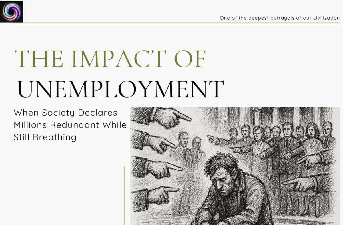 Unemployment as the ultimate moral emergency: society pointing at millions declared redundant while still breathing – Awakened Leadership Movement